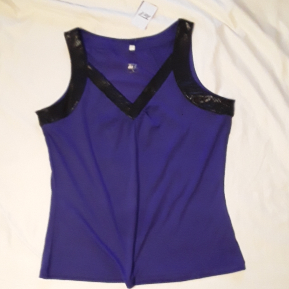 Tail Purple Sleeveless Shirt Black Faux Snake Trim